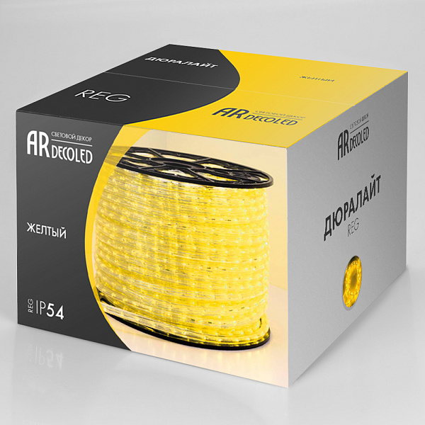 Дюралайт ARD-REG-LIVE Yellow (220V, 24 LED/m, 100m) (Ardecoled, Закрытый) Lednikoff