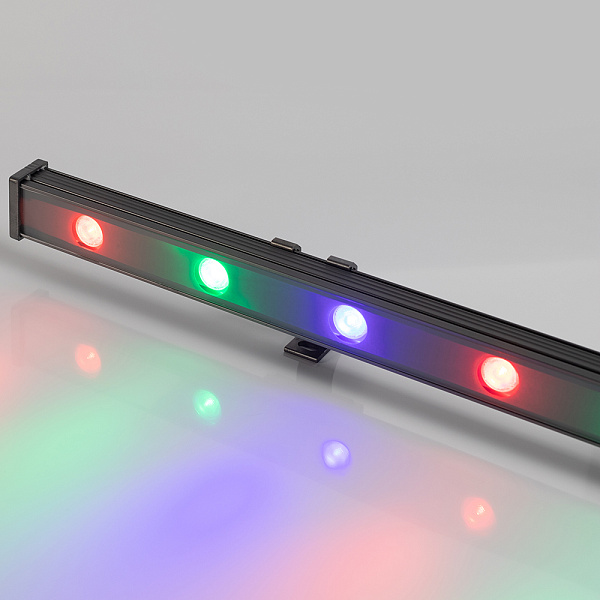 Светодиодный прожектор AR-LINE-1000XS-12W-24V RGB (Grey, 30 deg, DMX512) (Arlight, Закрытый) Lednikoff