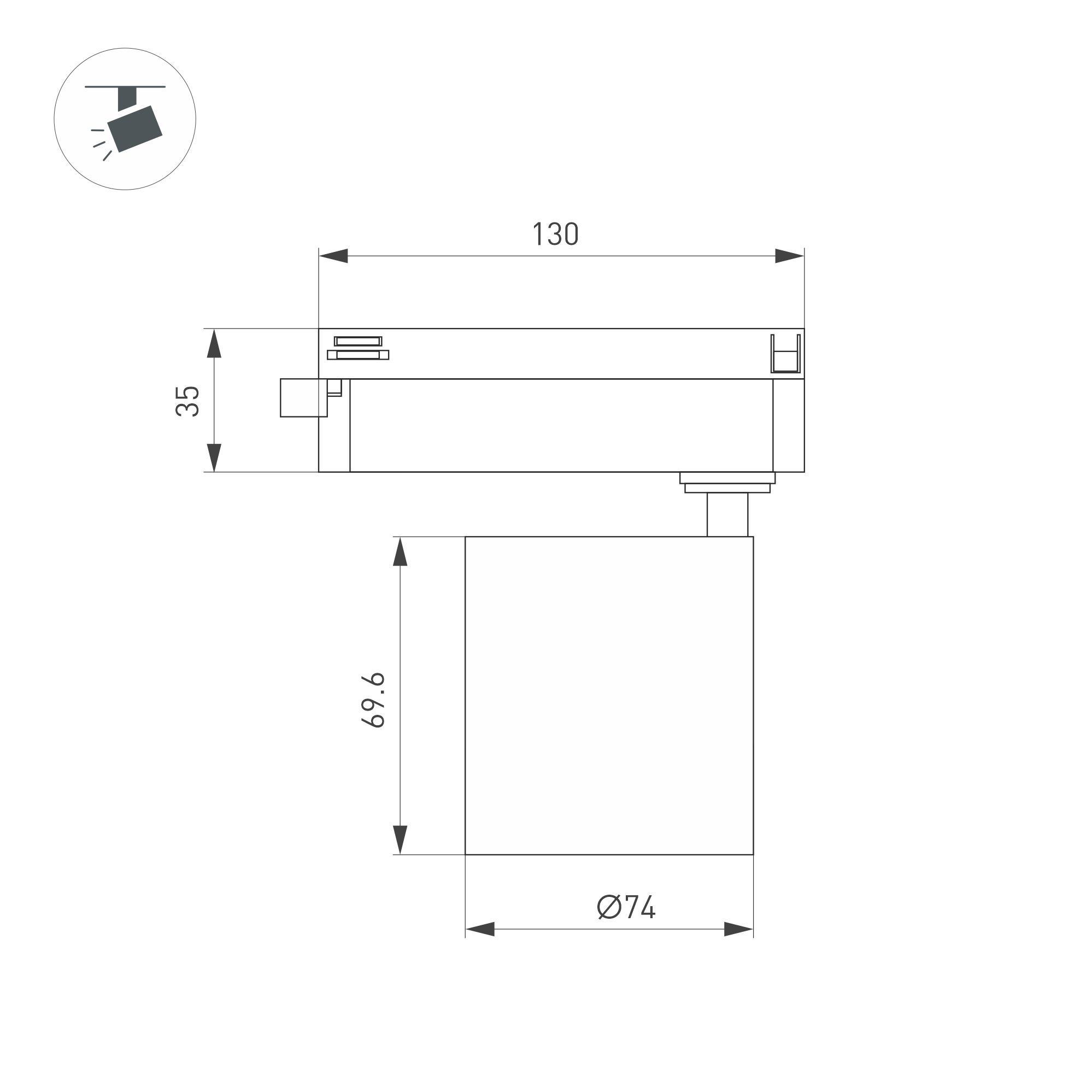 Светильник LGD-DYKE-2TR-R75-16W Warm3000 (WH, 50 deg, 230V) (Arlight, IP20 Металл, 5 лет)