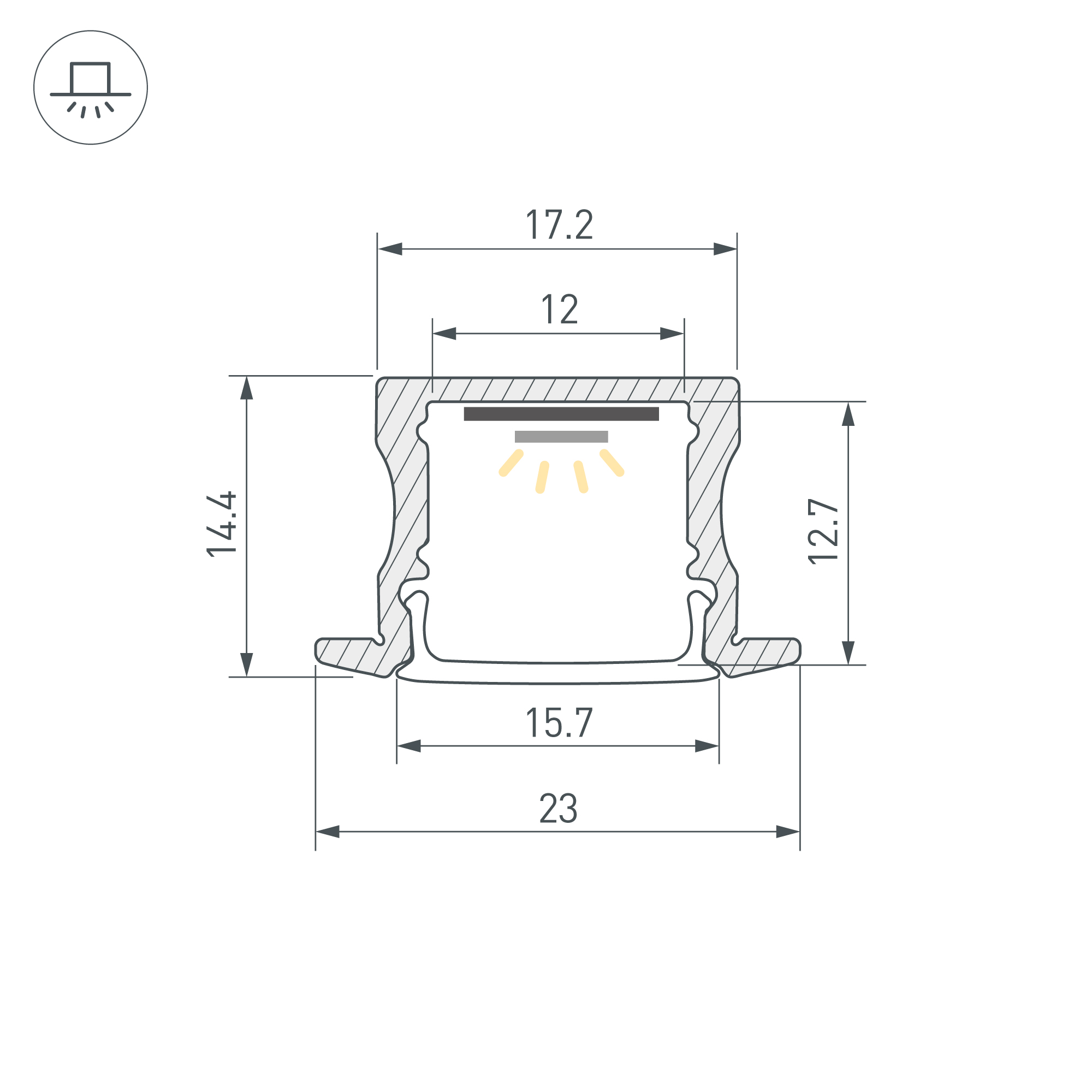 Профиль LINE-2315-F-2000 WHITE (Arlight, Алюминий) Lednikoff