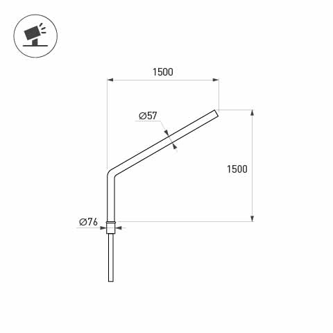 Кронштейн OXOR-SG1-1500x76-L1500 BLACK (Arlight, Сталь) Lednikoff