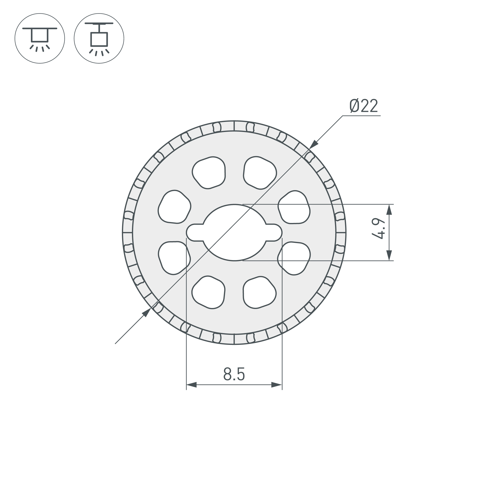 Силиконовый профиль WPH-FLEX-ROPE-D22-360deg-S8-5m WHITE (Arlight, Силикон) Lednikoff