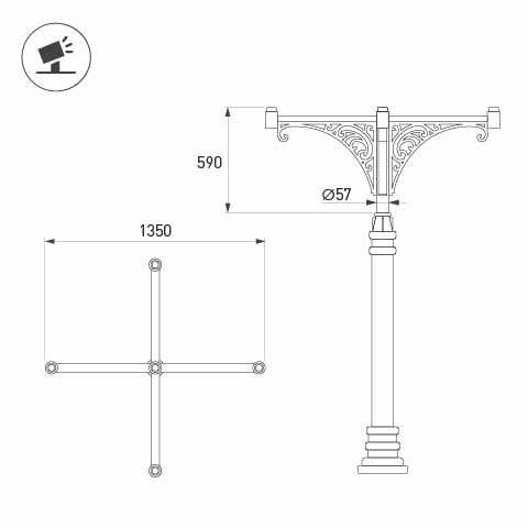 Кронштейн OXOR-SB5-4 BLACK (Arlight, Сталь) Lednikoff