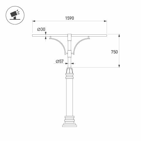 Кронштейн OXOR-SB1-2 BLACK (Arlight, Сталь) Lednikoff