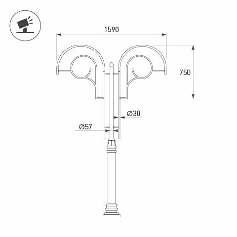 Кронштейн OXOR-SB2-2 BLACK  (Arlight, Сталь) Lednikoff