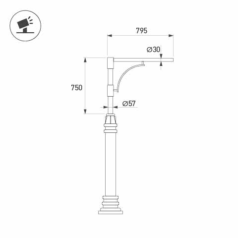 Кронштейн OXOR-SB1-1 BLACK (Arlight, Сталь) Lednikoff