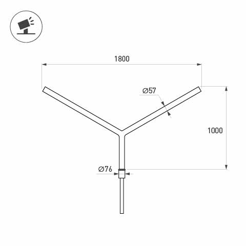 Кронштейн OXOR-SY2-1800x76-L1000 BLACK (Arlight, Сталь) Lednikoff