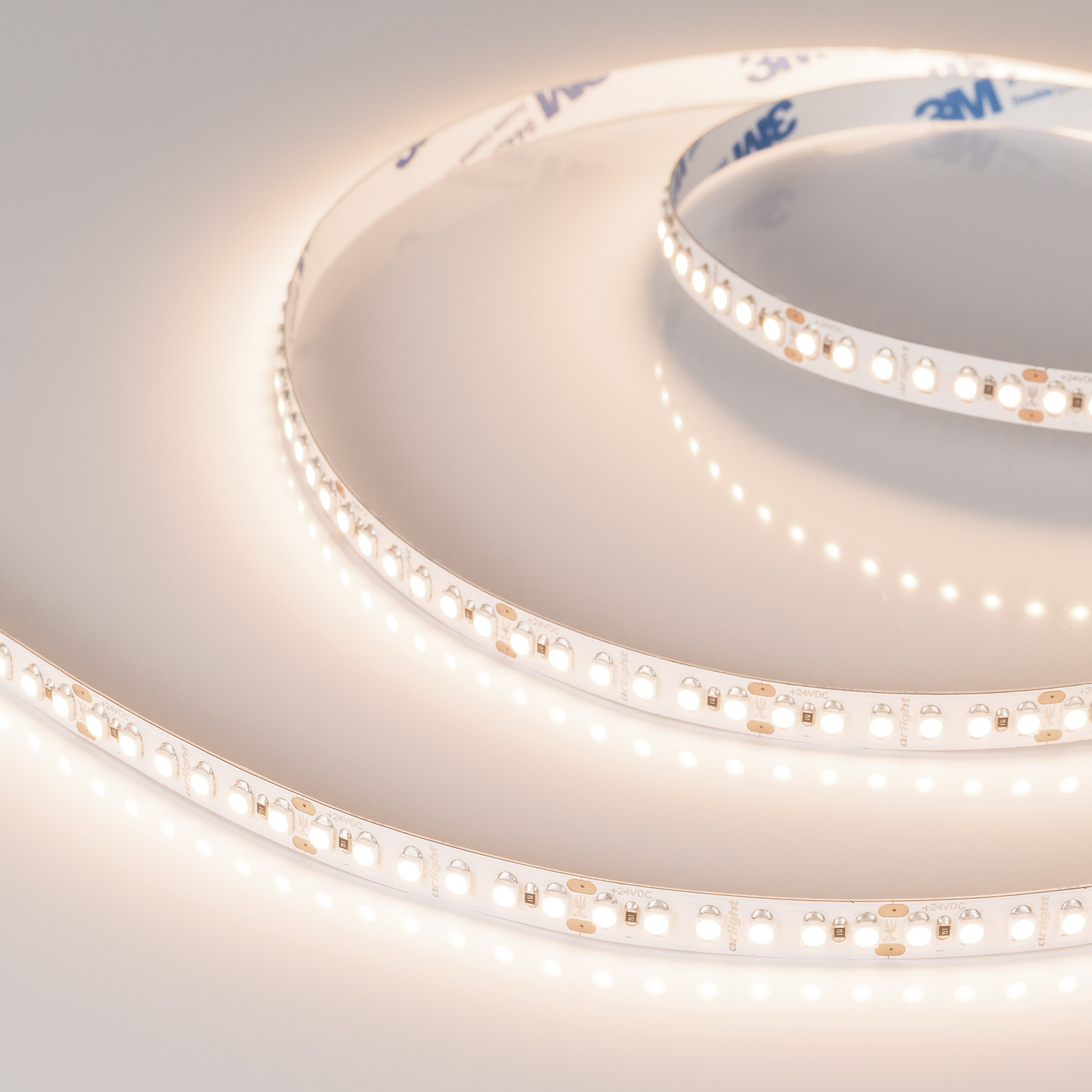 Светодиодная лента UL-A180-8mm 24V Warm3500 (14.4 W/m, IP20, 5m) (Arlight, Открытый)