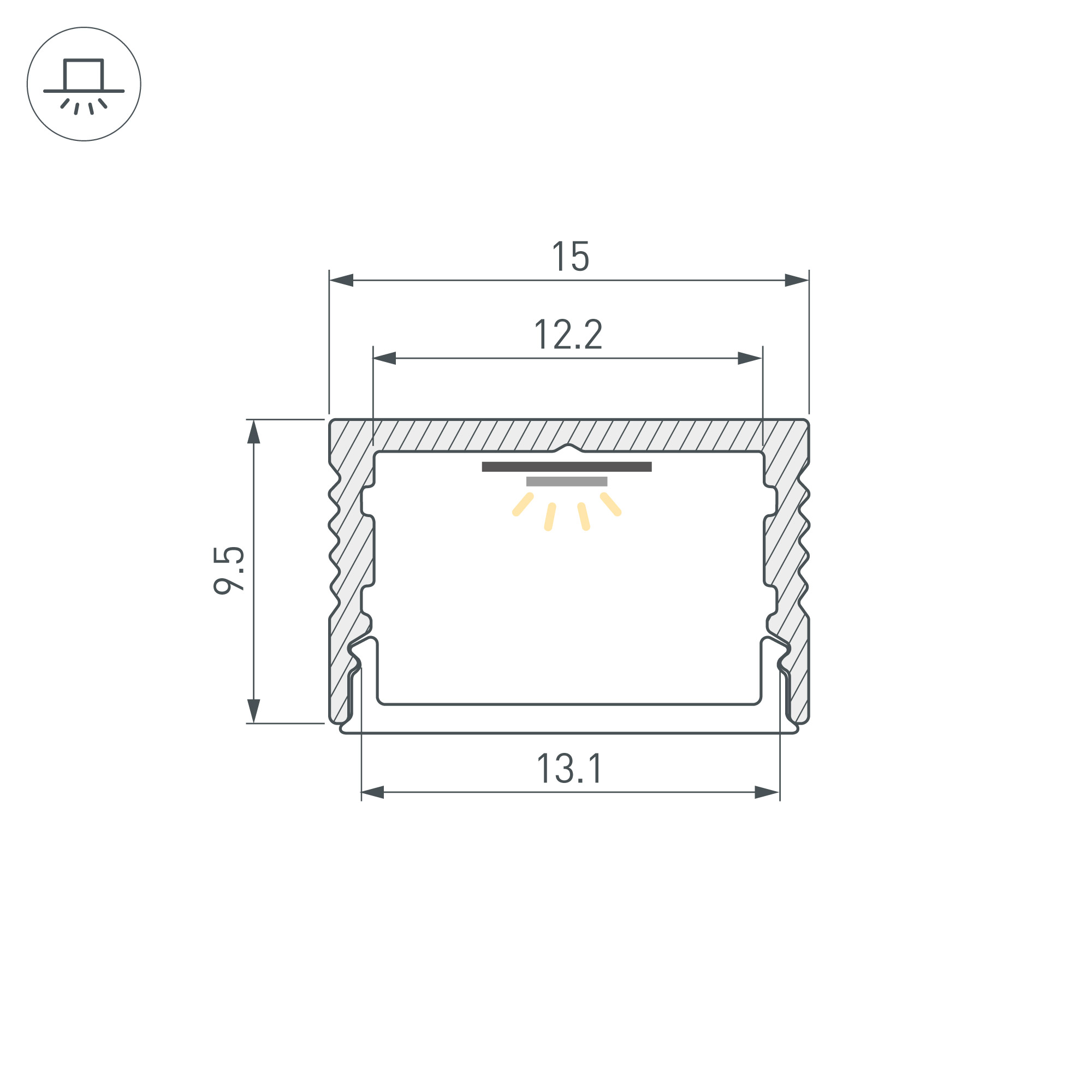 Профиль SL-SLIM15-H10-2000 BLACK (Arlight, Алюминий) Lednikoff