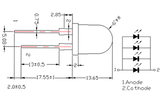 Светодиод ARL-10080UBC4-20 (Arlight, 10мм (круглый)) Lednikoff