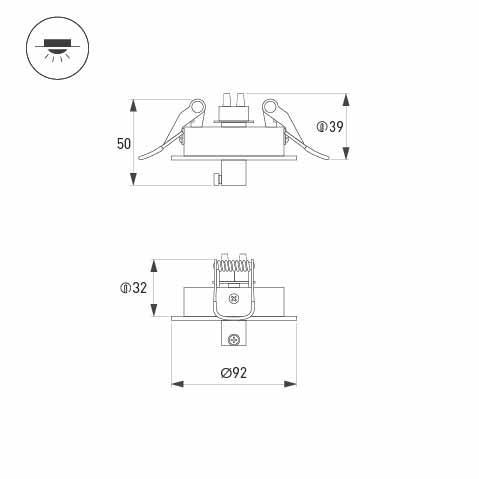 Чаша потолочная встраиваемая SPX-CANOPY-R90-C4 (BK) (Arlight, Металл) Lednikoff