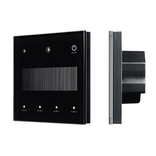 INTELLIGENT ARLIGHT Сенсорная панель SMART-DALI-301-11-1G-4SC-DT6 Черная (230V, встраиваемая, 2.4G) (IARL, IP20 Пластик, 5 лет) Lednikoff