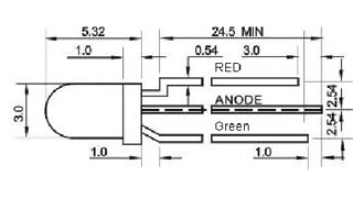 Светодиод ARL-3514EGW/3L (anode) (Arlight, 3мм (круглый)) Lednikoff