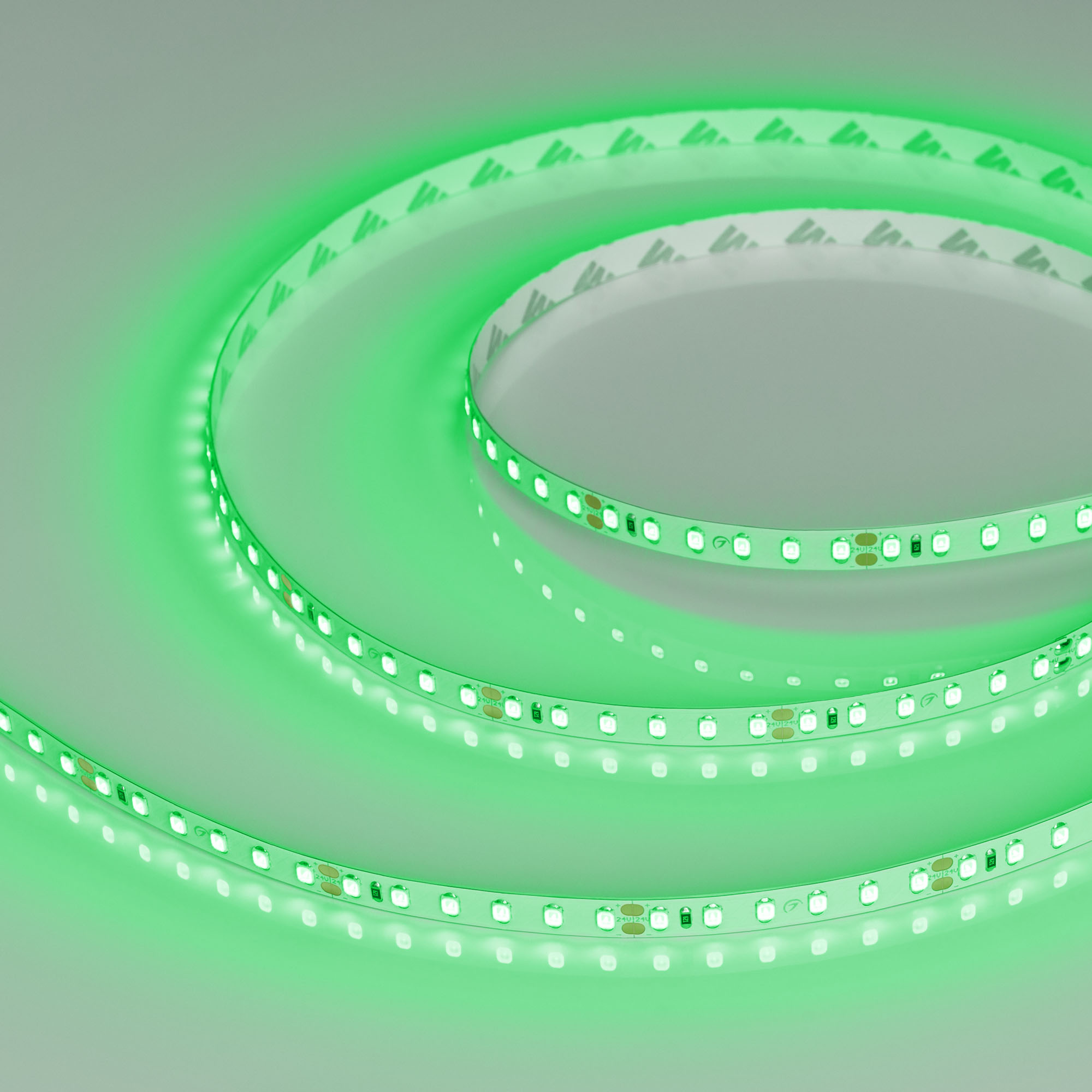 Светодиодная лента RT-A120-8mm 24V Green(9.6 W/m, IP20, 2835, 5m) (Arlight, Открытый)