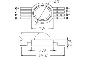 Мощный светодиод ARPL-4W-EPA-RGBW (350mA) (Arlight, Emitter) Lednikoff
