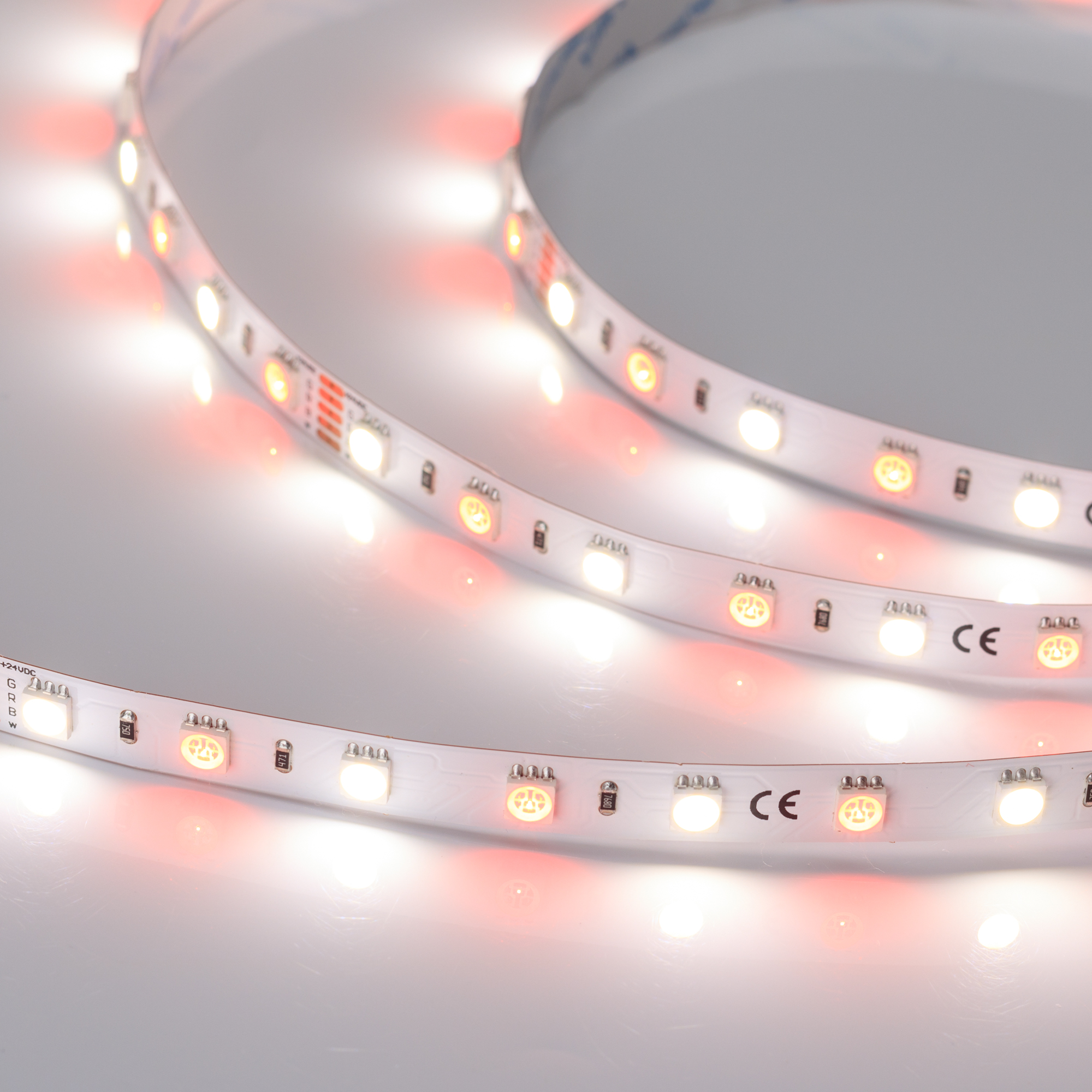 Светодиодная лента RT-B60-10mm 24V RGBW-Day (14.4 W/m, IP20, 5m) (Arlight, Открытый)