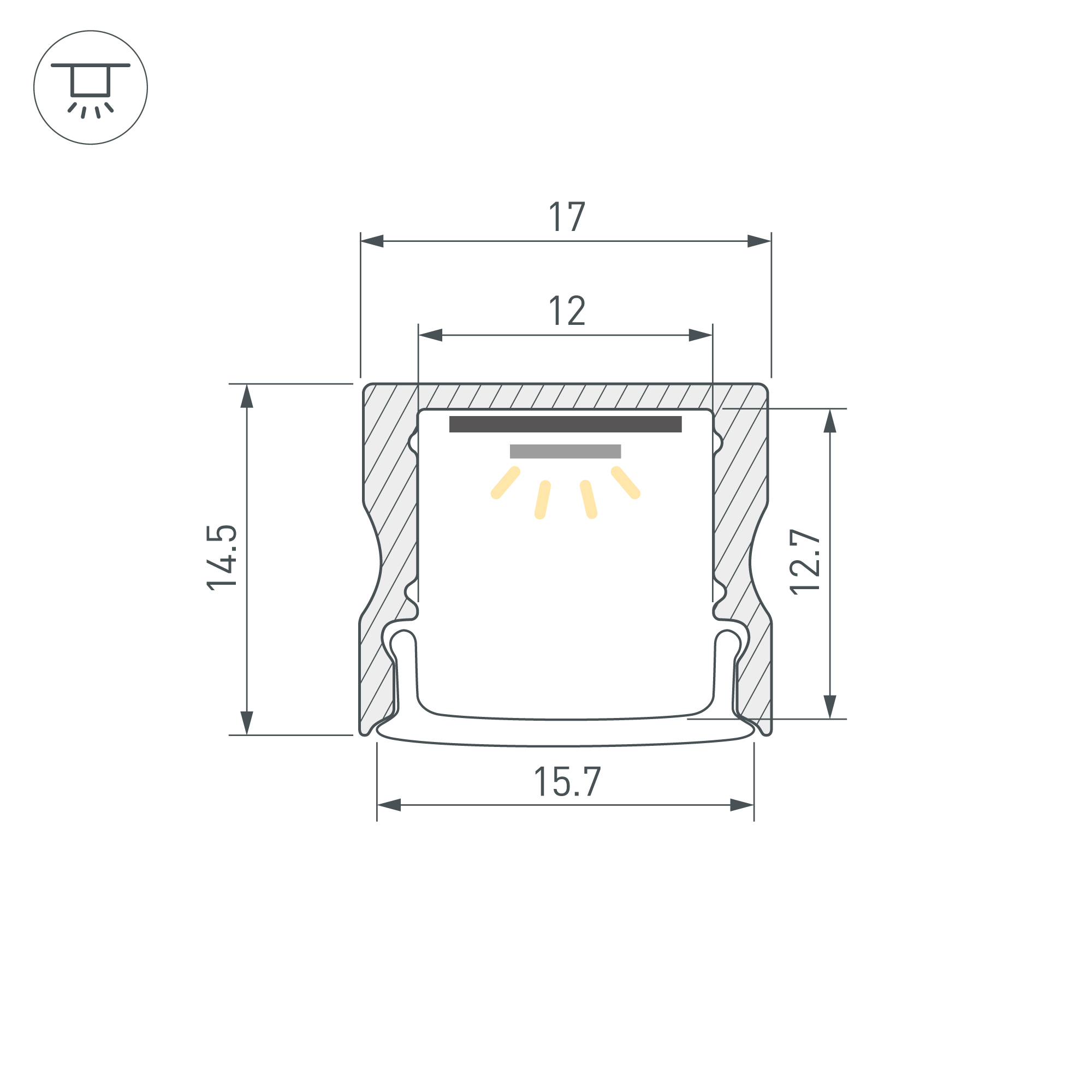 Профиль LINE-1715-2000 WHITE (Arlight, Алюминий) Lednikoff