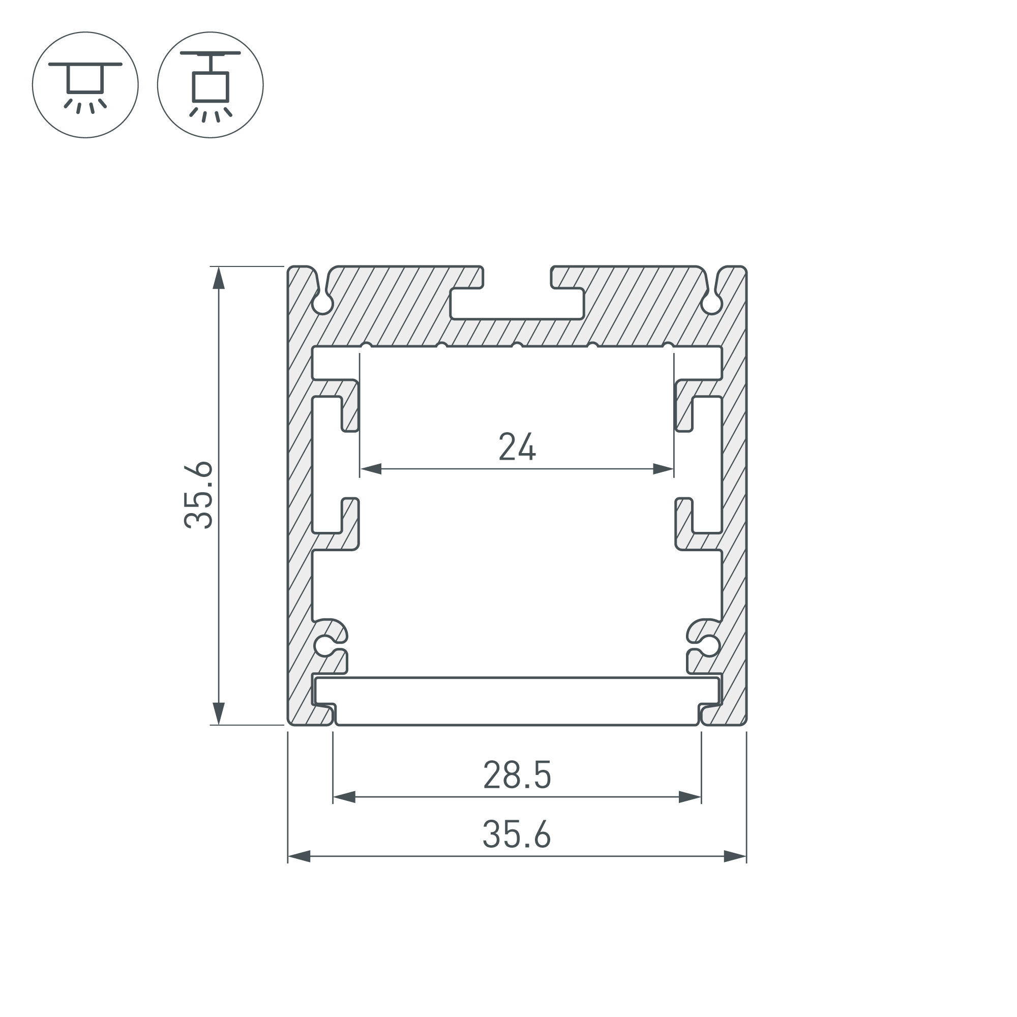Профиль SL-ARC-3535-D3000-A45 SILVER (1180мм, дуга 1 из 8) (Arlight, Алюминий) Lednikoff