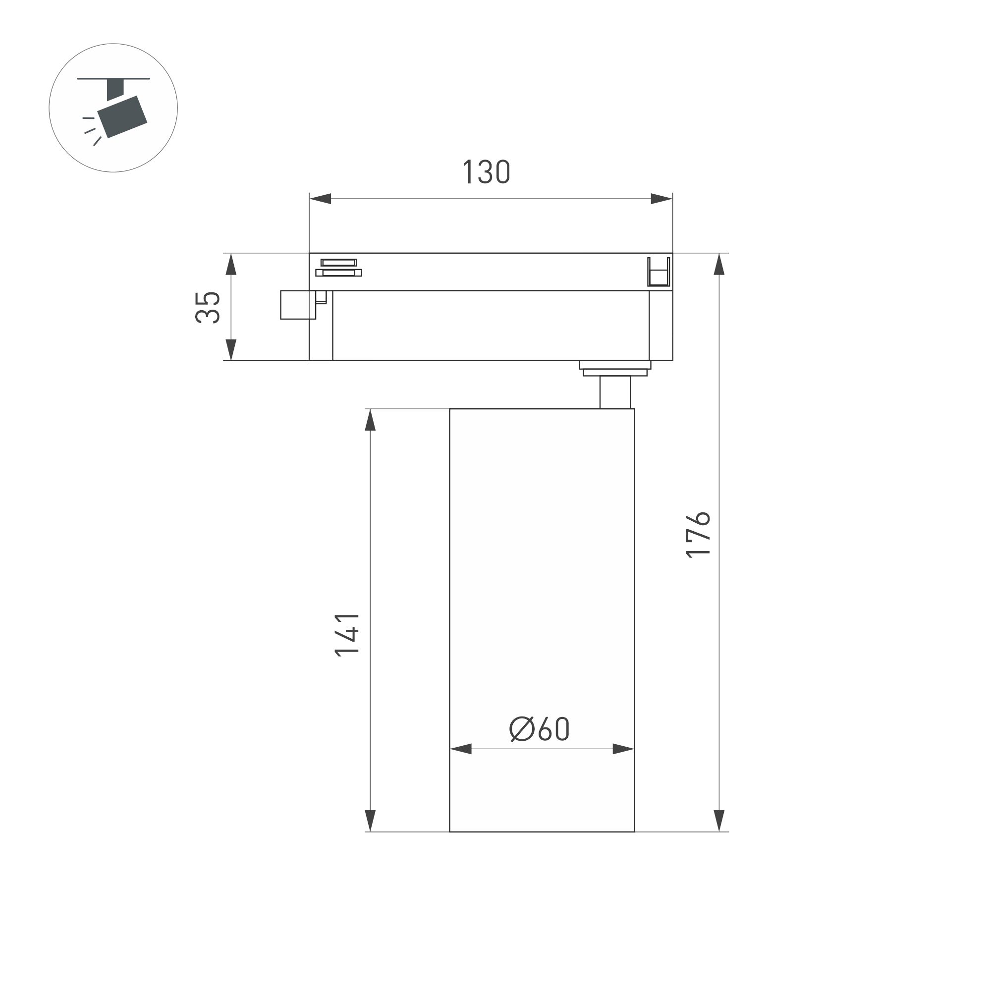 Светильник LGD-GERA-2TR-R60-15W Warm3000 (WH, 55 deg, 230V) (Arlight, IP20 Металл, 5 лет)