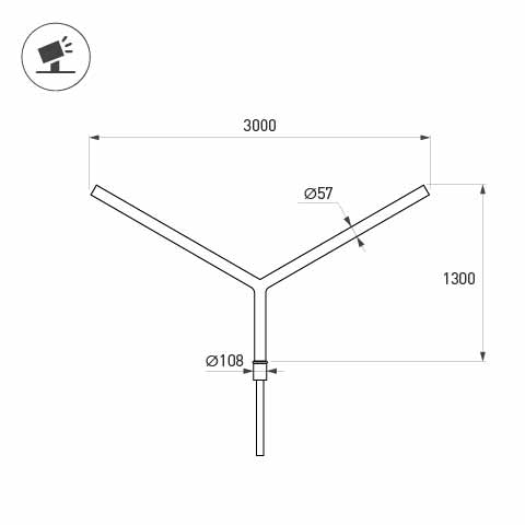 Кронштейн OXOR-SY2-3000x108-L1300 BLACK (Arlight, Сталь) Lednikoff