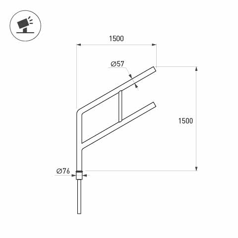 Кронштейн OXOR-SG2-1500x76-L1500 BLACK (Arlight, Сталь) Lednikoff
