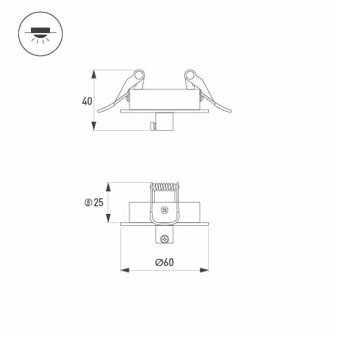 Чаша потолочная встраиваемая SPX-CANOPY-R60-C4 (BK) (Arlight, Металл) Lednikoff