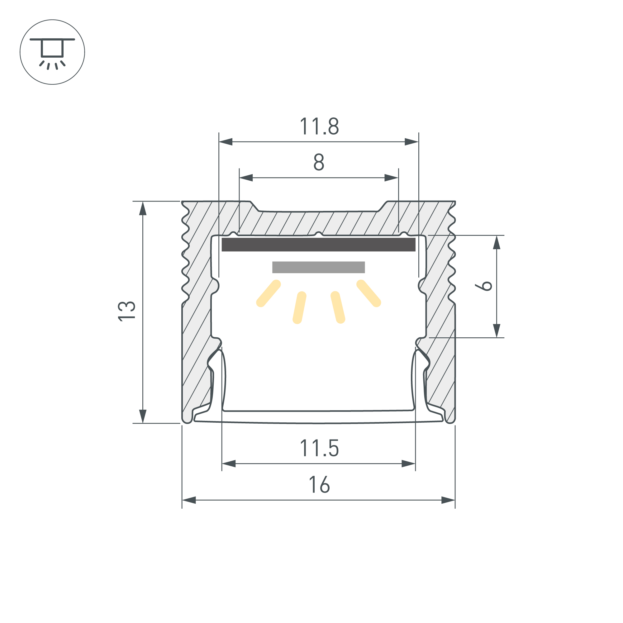 Профиль SL-SLIM-H13M-2000 BLACK (Arlight, Алюминий) Lednikoff