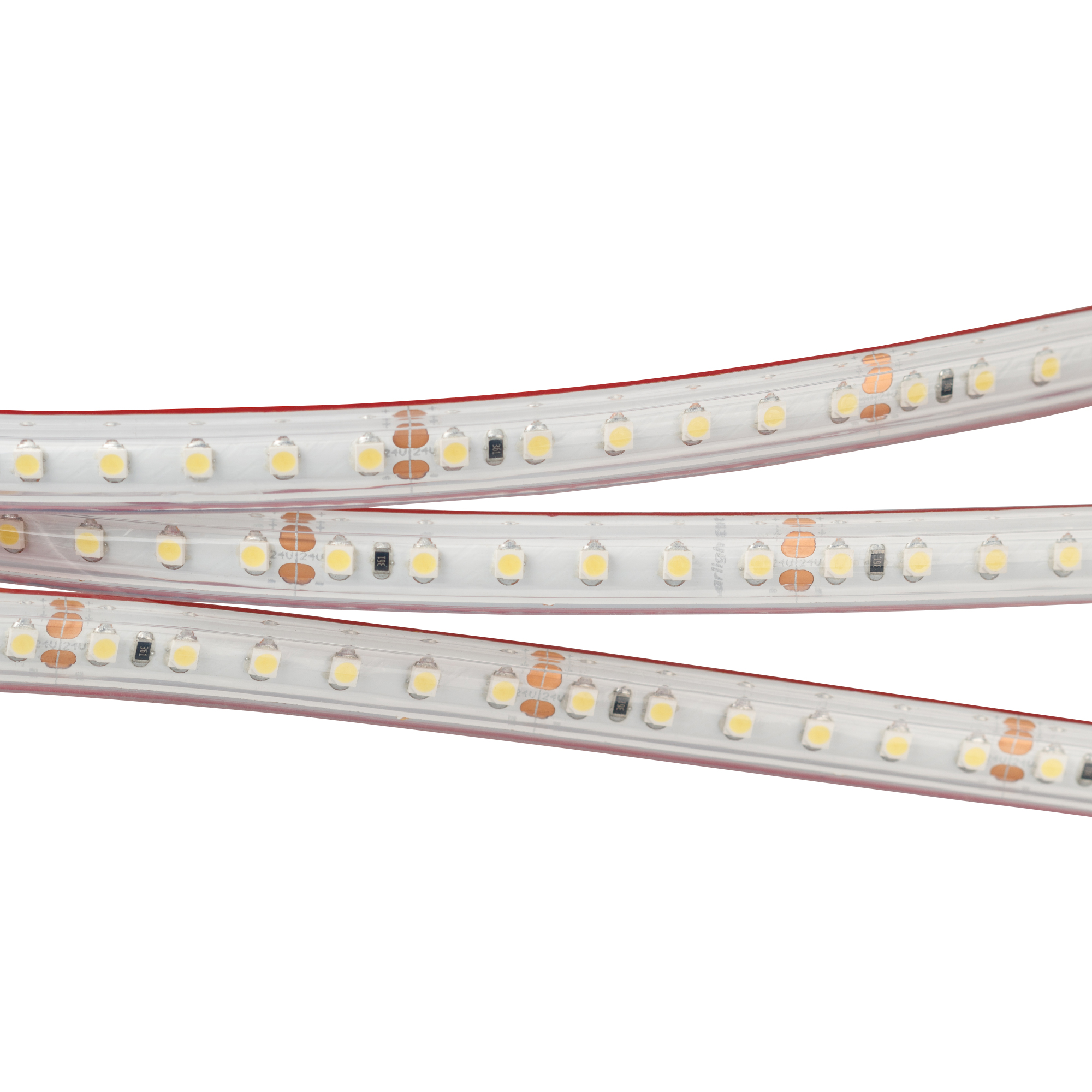 Светодиодная лента RTW 2-5000PS 24V White6000 2x (3528, 600 LED, LUX) (Arlight, 9.6 Вт/м, IP67) Lednikoff