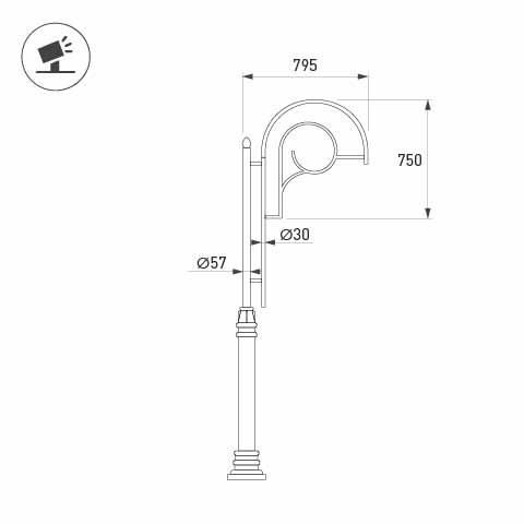 Кронштейн OXOR-SB2-1 BLACK (Arlight, Сталь) Lednikoff