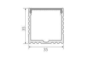 Профиль с экраном ALU-POWER-W35-2000 ANOD+FROST (Arlight, Металл) Lednikoff