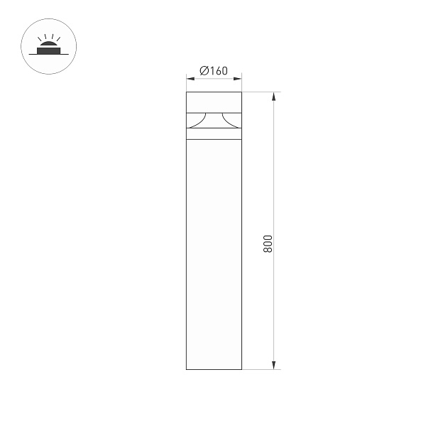 Светильник LGD-GUIDE-BOLL-H800-20W Warm3500-MIX (GR, 280 deg, 230V) (Arlight, IP65 Металл, 5 лет) Lednikoff