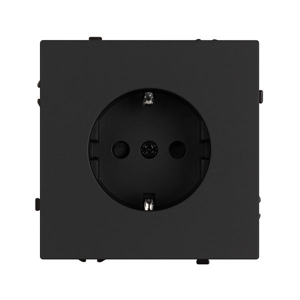 ARL NOBE Розетка зк со шторками софт-тач черный оникс SCT-MEU-SFPL-BK (250V, 16A) (Arlight, -) Lednikoff