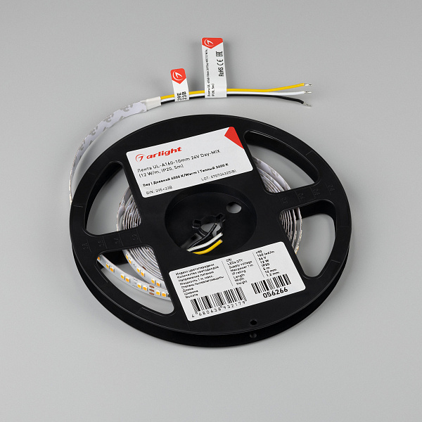 Светодиодная лента UL-A160-10mm 24V Day-MIX (12 W/m, IP20, 5m) (Arlight, Изменяемая ЦТ) Lednikoff
