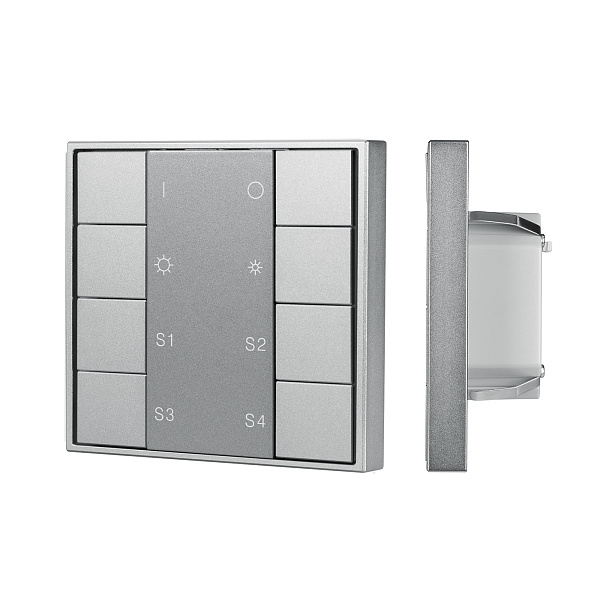INTELLIGENT ARLIGHT Кнопочная панель DALI-201-23-1G-4SC-DIM-DT6-IN Silver (BUS, Frame) (IARL, IP20 Металл, 3 года) Lednikoff