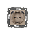 Механизм розетки с USB зарядкой SCT-MUAA-PL-GD-V (250V, 16A) (Arlight, -) Lednikoff