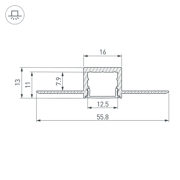 Профиль SL-LINIA16-FANTOM-2000 ANOD (Arlight, Алюминий) Lednikoff