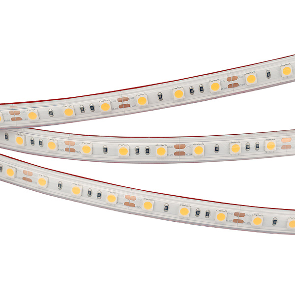 Светодиодная лента герметичная RTW-PS-B60-12mm 12V White6000 (14.4 W/m, IP67, 5060, 5m) (Arlight, 14.4 Вт/м, IP67) Lednikoff
