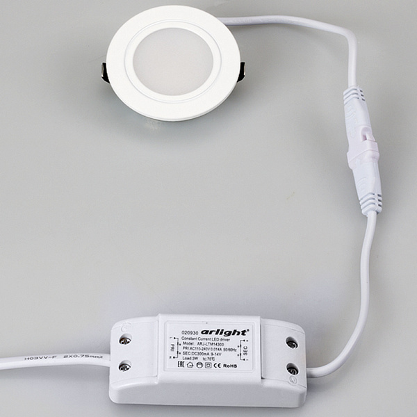 Светодиодный светильник LTM-R60WH-Frost 3W White 110deg (Arlight, IP40 Металл, 3 года) Lednikoff