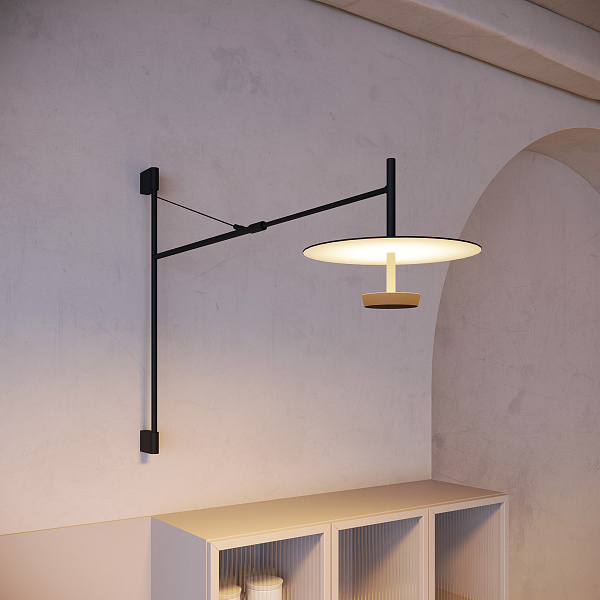 Светильник SP-CAMPANA-WALL-L1450-9W Warm3000 (BK, 130 deg, 230V, TELESCOPIC) (Arlight, IP20 Металл, 5 лет)