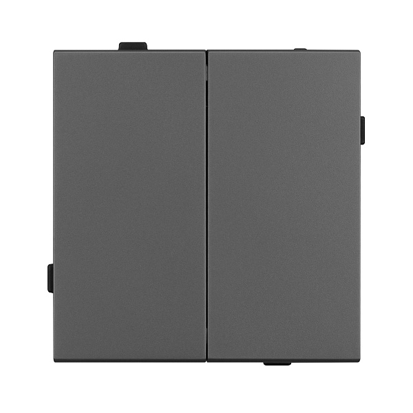 Механизм выключателя двухклавишный проходной SWT-TENDO-MKP2-SFPL-GR (230V, 10A) (Arlight, Матовый графитовый) Lednikoff