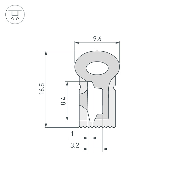 Силиконовый профиль WPH-FLEX-0817-SIDE-S8-10m WHITE (Arlight, Силикон) Lednikoff