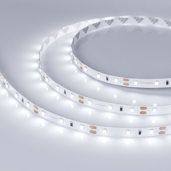 Светодиодная лента RT-A60-8mm 12V White6000 (7.2 W/m, IP20, 2835, 5m) (Arlight, Открытый) Lednikoff