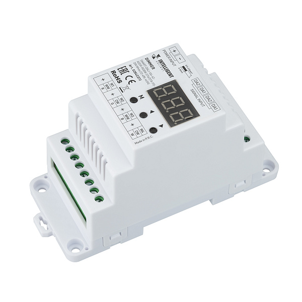 INTELLIGENT ARLIGHT Диммер SMART-DALI-104-62-ADDR-RGBW-DT6/DT8-PD-DIN White (12-48V, 4x5А)  (IARL, IP20 Пластик, 5 лет) Lednikoff
