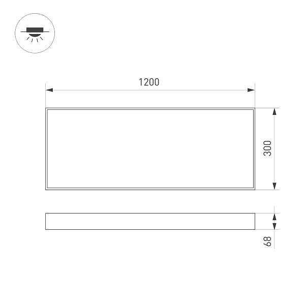 Панель IM-EMERGENCY-1.5H-S300x1200-45W White6000 (WH, 120 deg, 230V) (Arlight, IP40 Металл, 2 года) Lednikoff