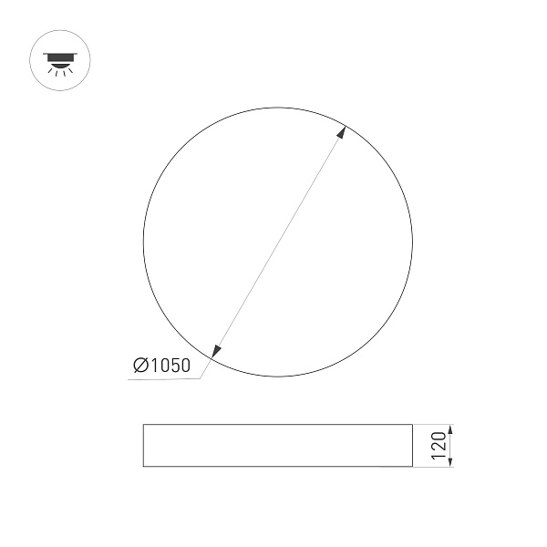 Светильник SP-PLATO-R1000-115W Day4000 (BK, 120 deg, 230V) (Arlight, IP20 Металл, 5 лет) Lednikoff