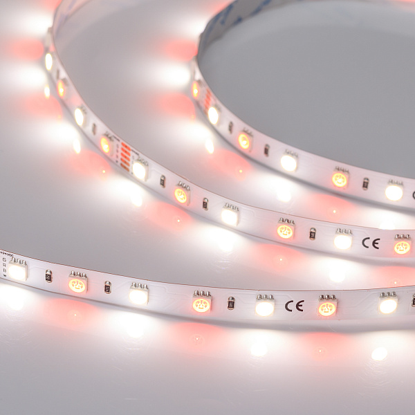 Светодиодная лента RT-B60-10mm 24V RGBW-Day (14.4 W/m, IP20, 5060, 5m) (Arlight, Открытый) Lednikoff