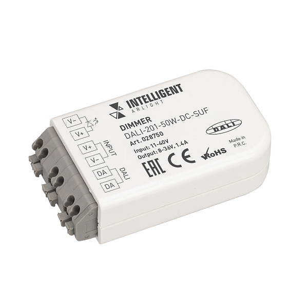 INTELLIGENT ARLIGHT Диммер DALI-201-50W-DC-SUF (11-50V DC, 1400mА) (IARL, IP20 Пластик, 3 года) Lednikoff