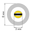 Светодиодная лента герметичная LUNA-X960-D8mm 24V Warm3500 (8 W/m, IP65, 360deg, 5m) (Arlight, -) Lednikoff