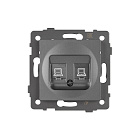 Механизм компьютерной розетки двойной SCT-MPC2-PL-GR-V (RJ-45, CAT6) (Arlight, -) Lednikoff