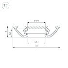 Профиль PHS-A-2000 ANOD (Arlight, Алюминий) Lednikoff